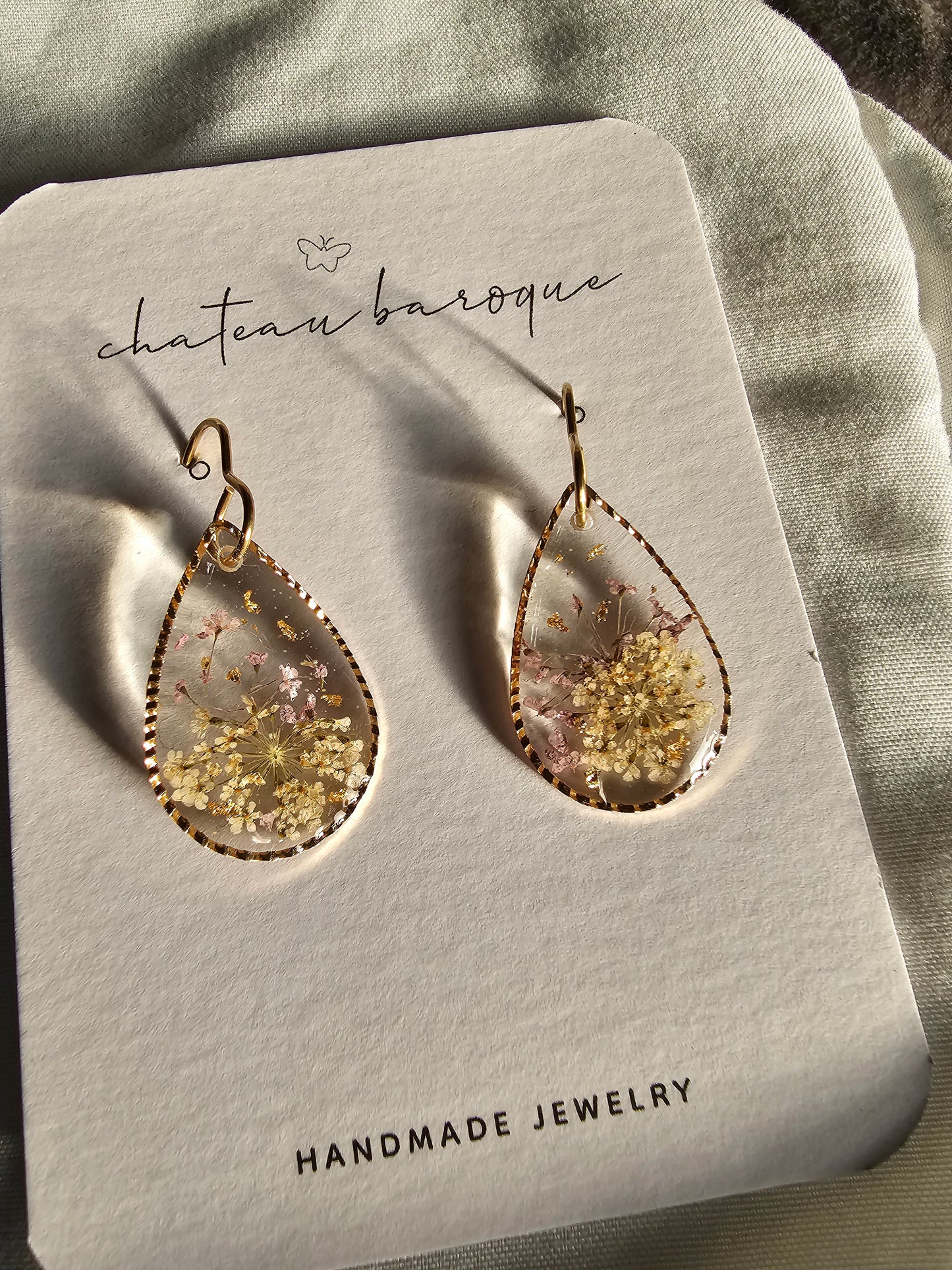 Windswept Floral Resin Earings