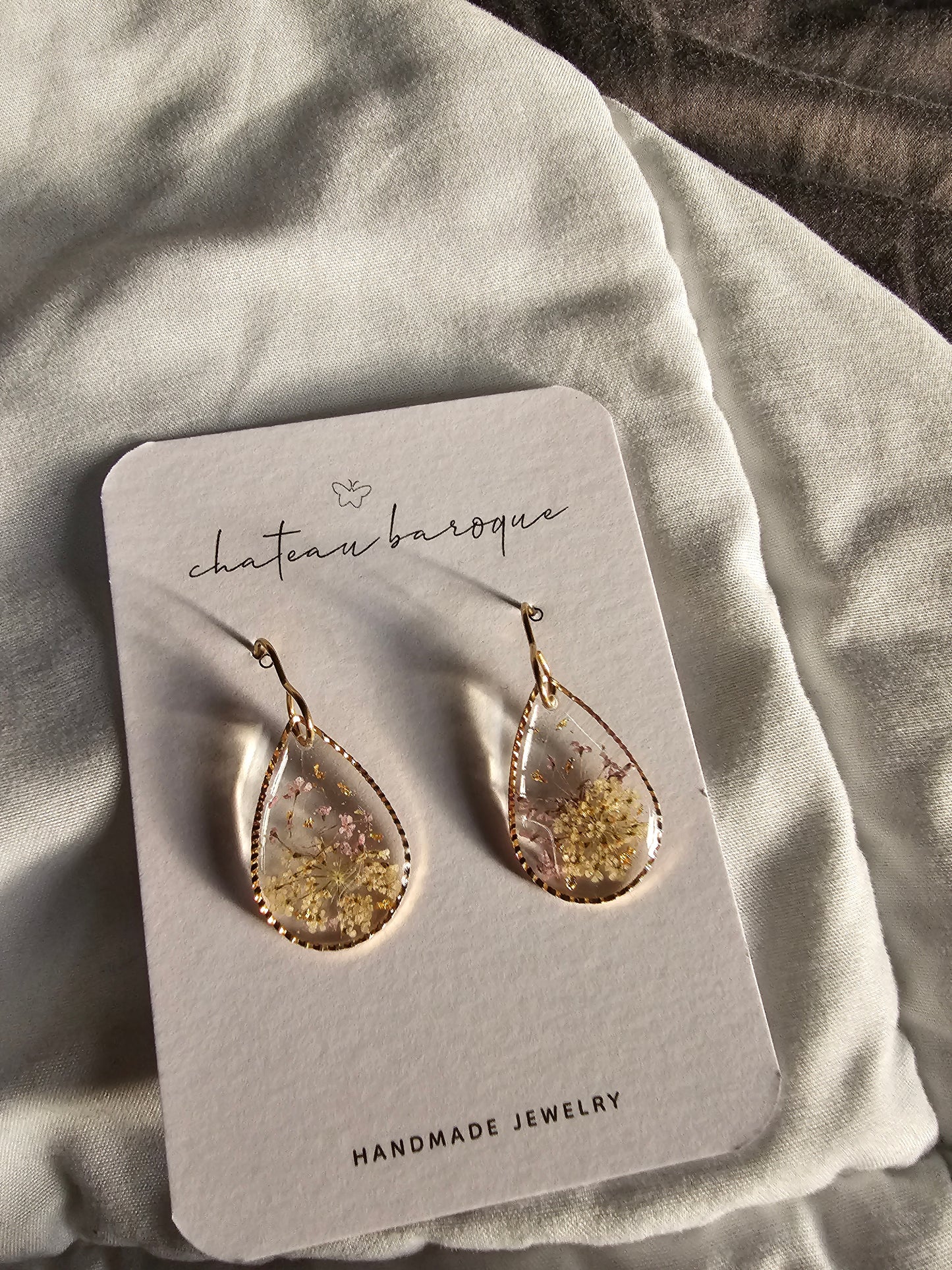 Windswept Floral Resin Earings