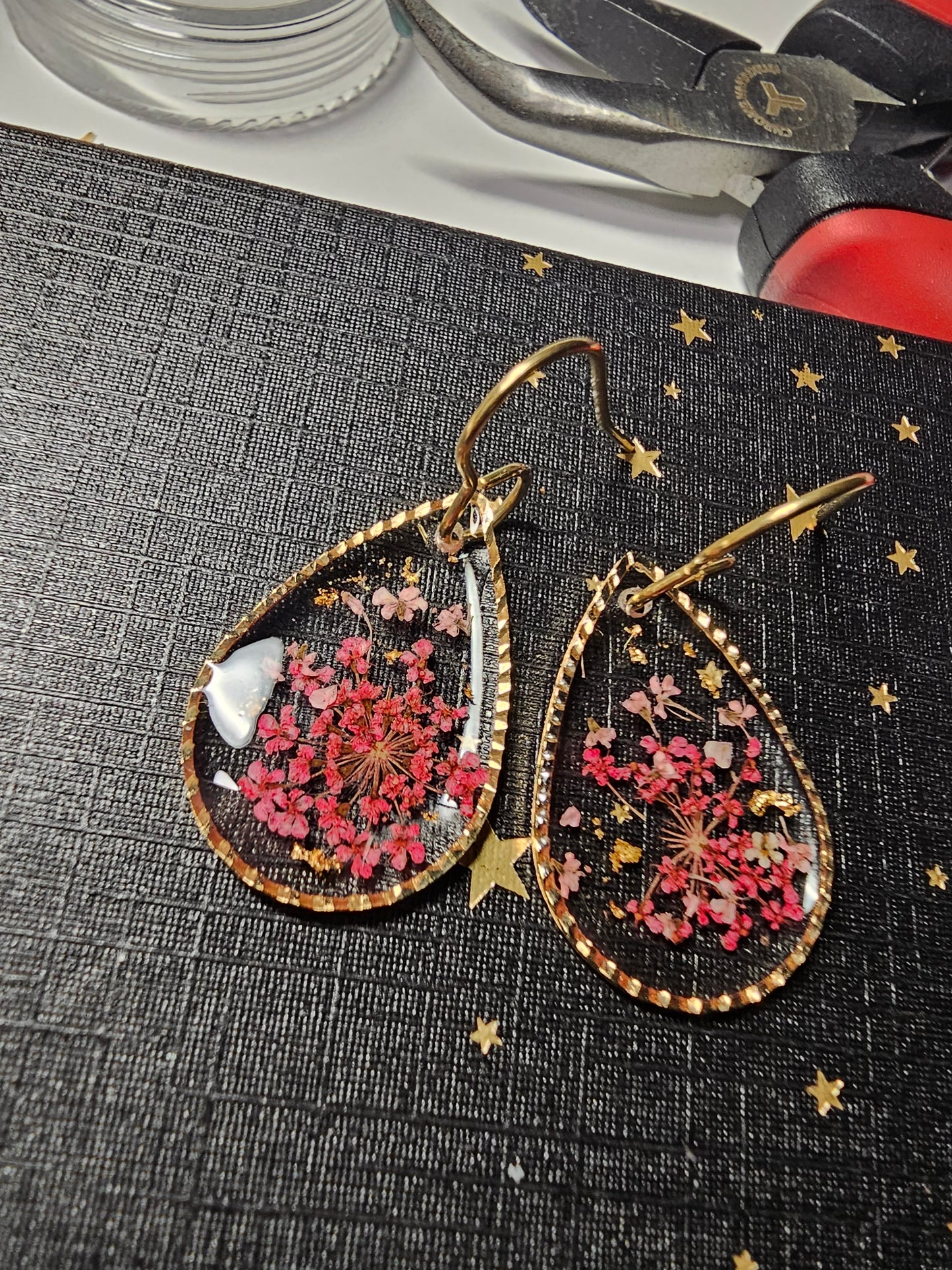 Windswept Floral Resin Earings