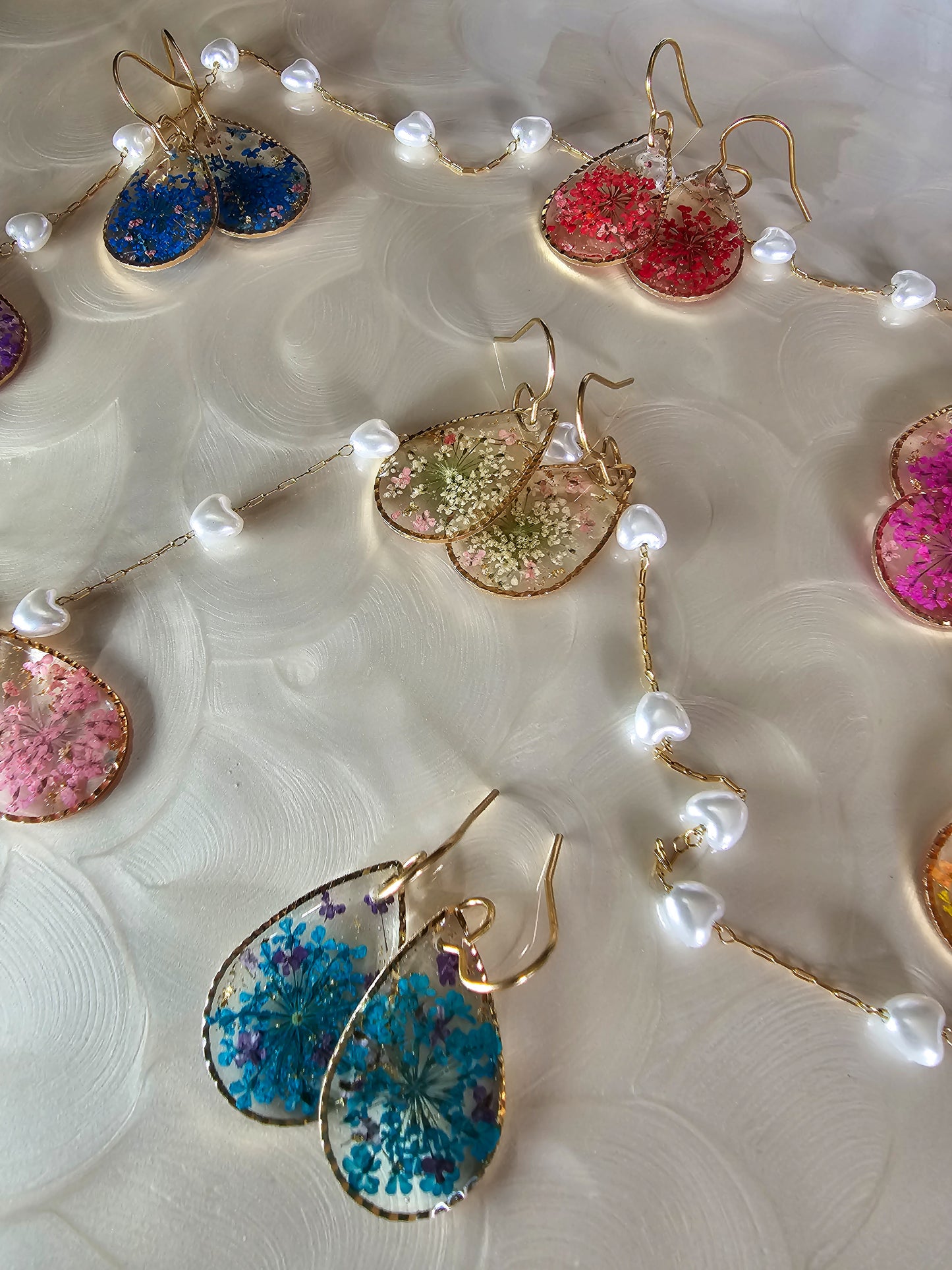 Windswept Floral Resin Earings
