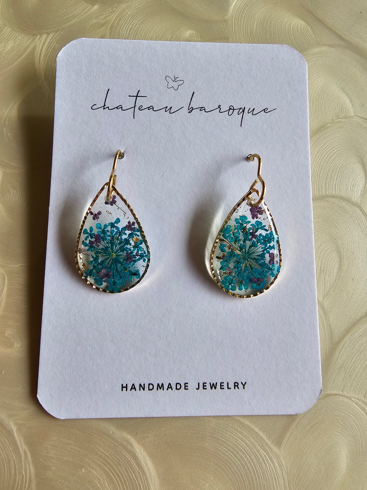 Windswept Floral Resin Earings