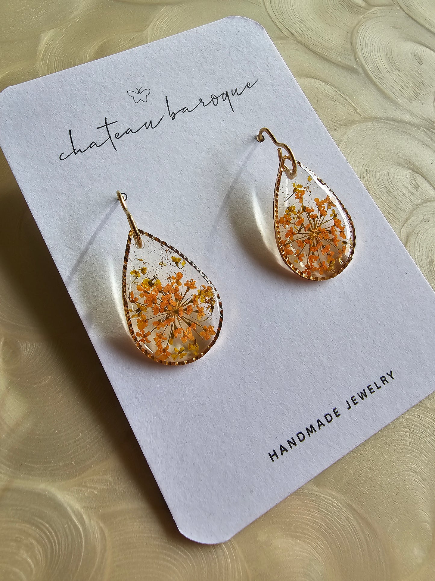 Windswept Floral Resin Earings