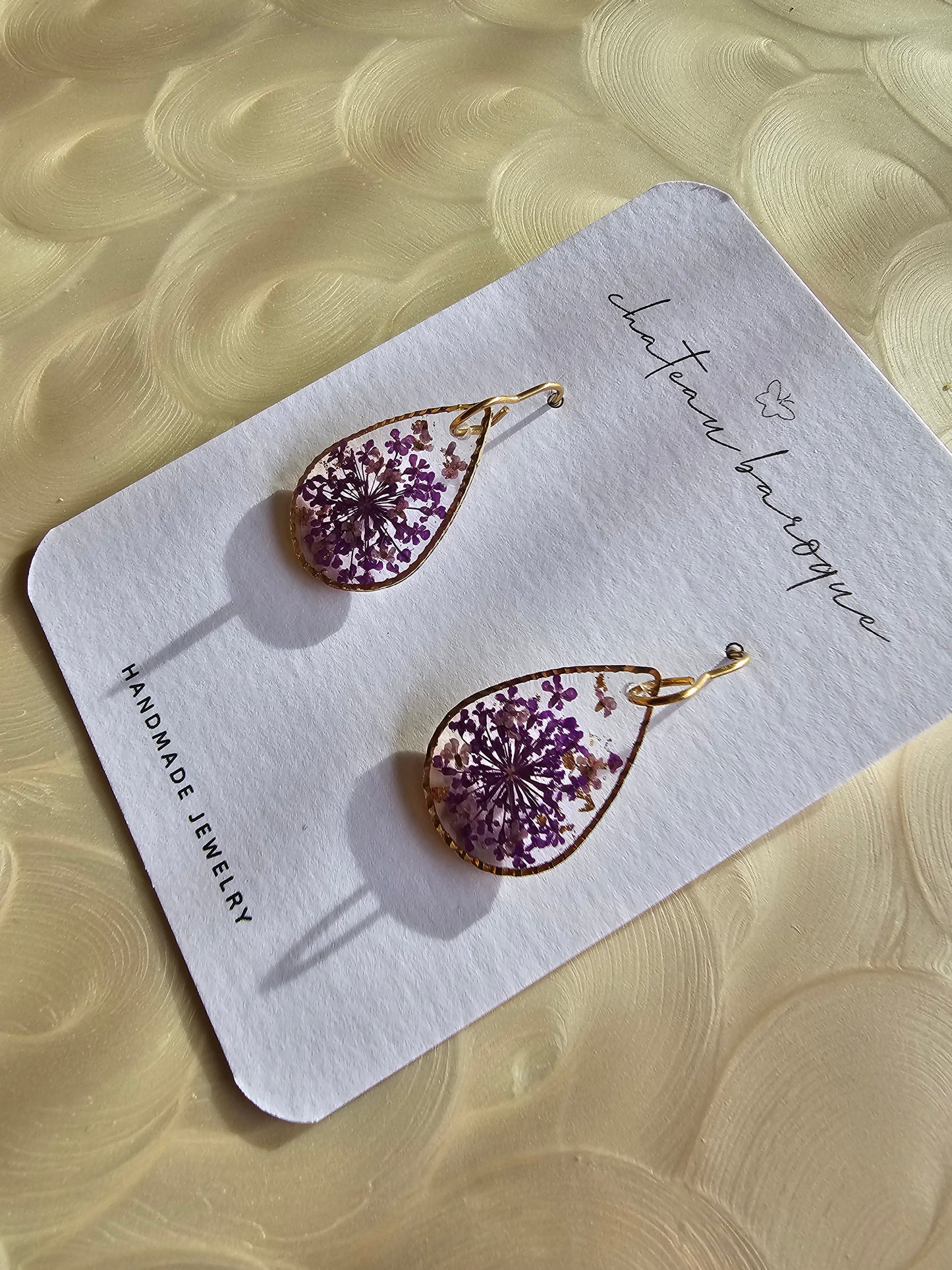 Windswept Floral Resin Earings