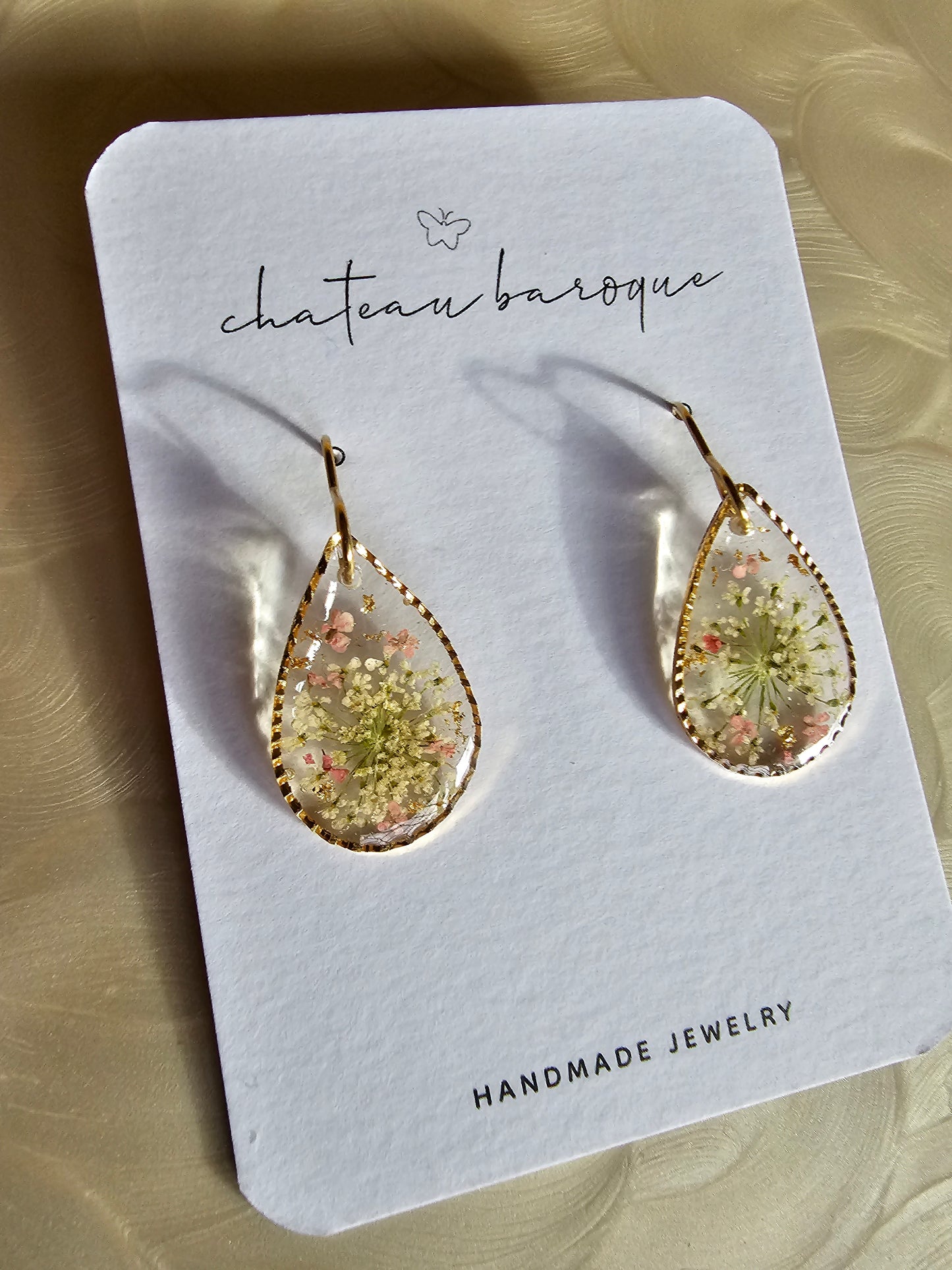 Windswept Floral Resin Earings