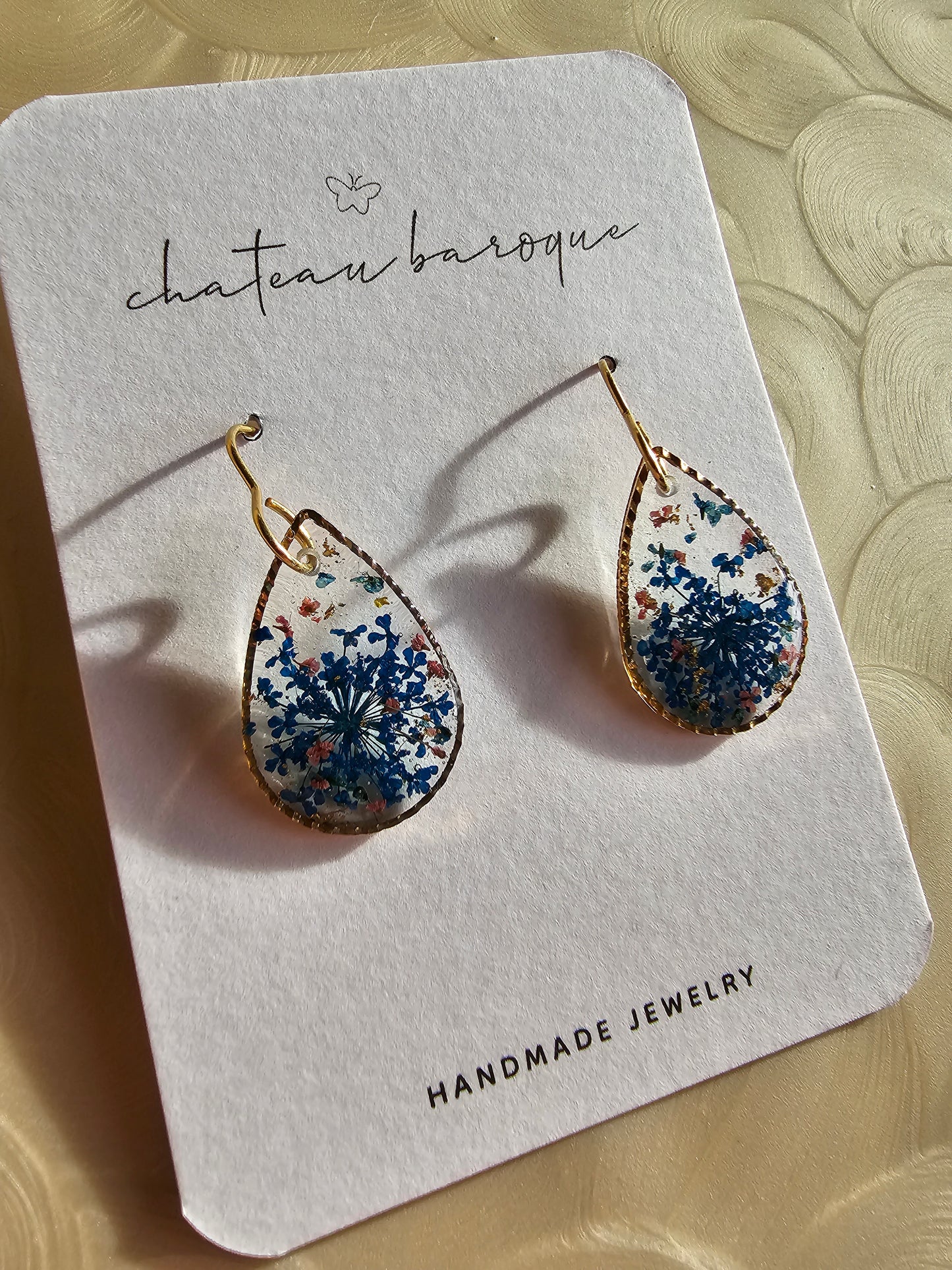 Windswept Floral Resin Earings