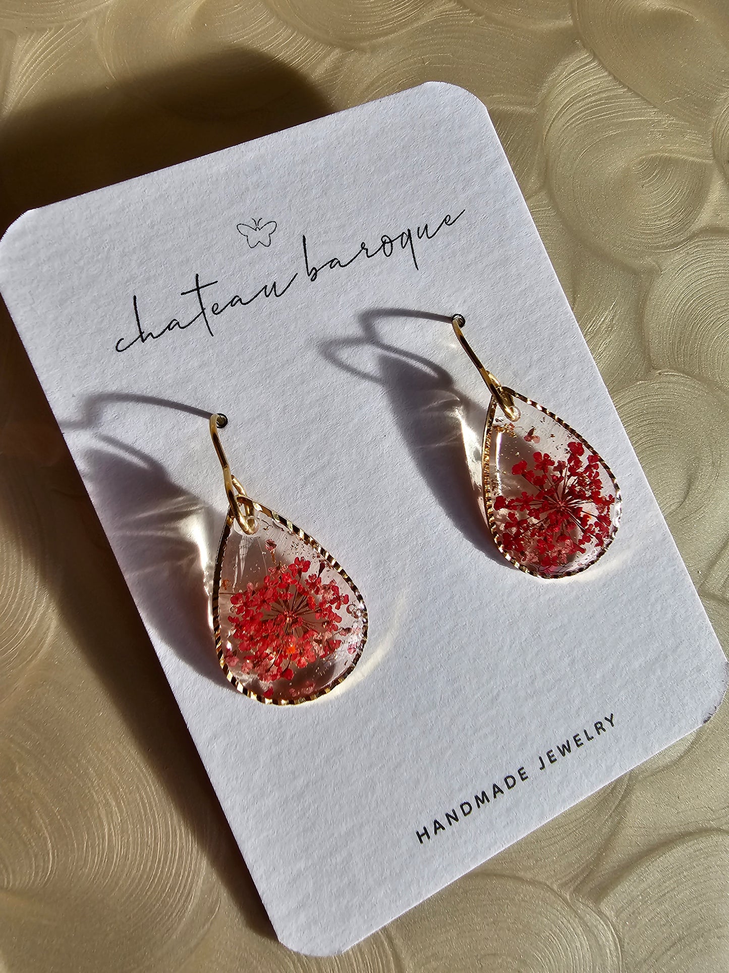 Windswept Floral Resin Earings
