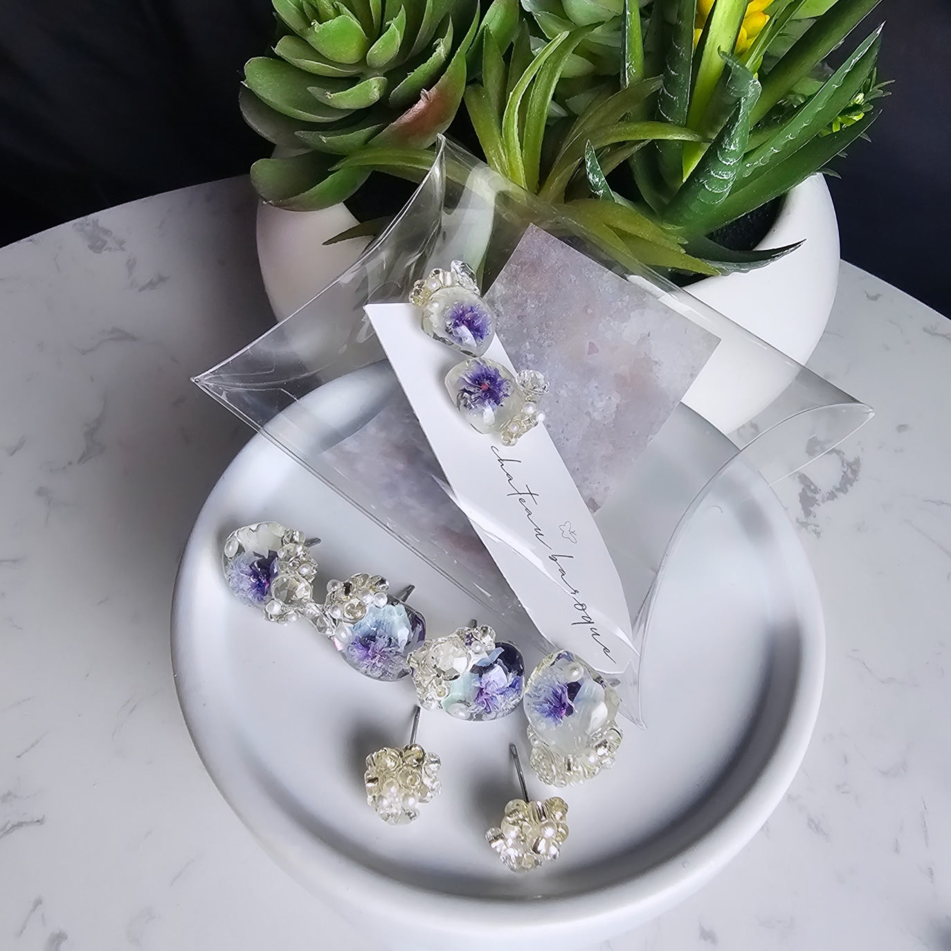 Periwinkle Crystal Earings