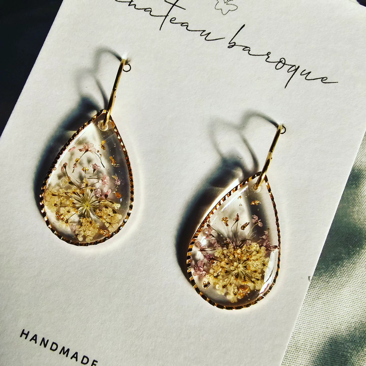 Windswept Floral Resin Earings