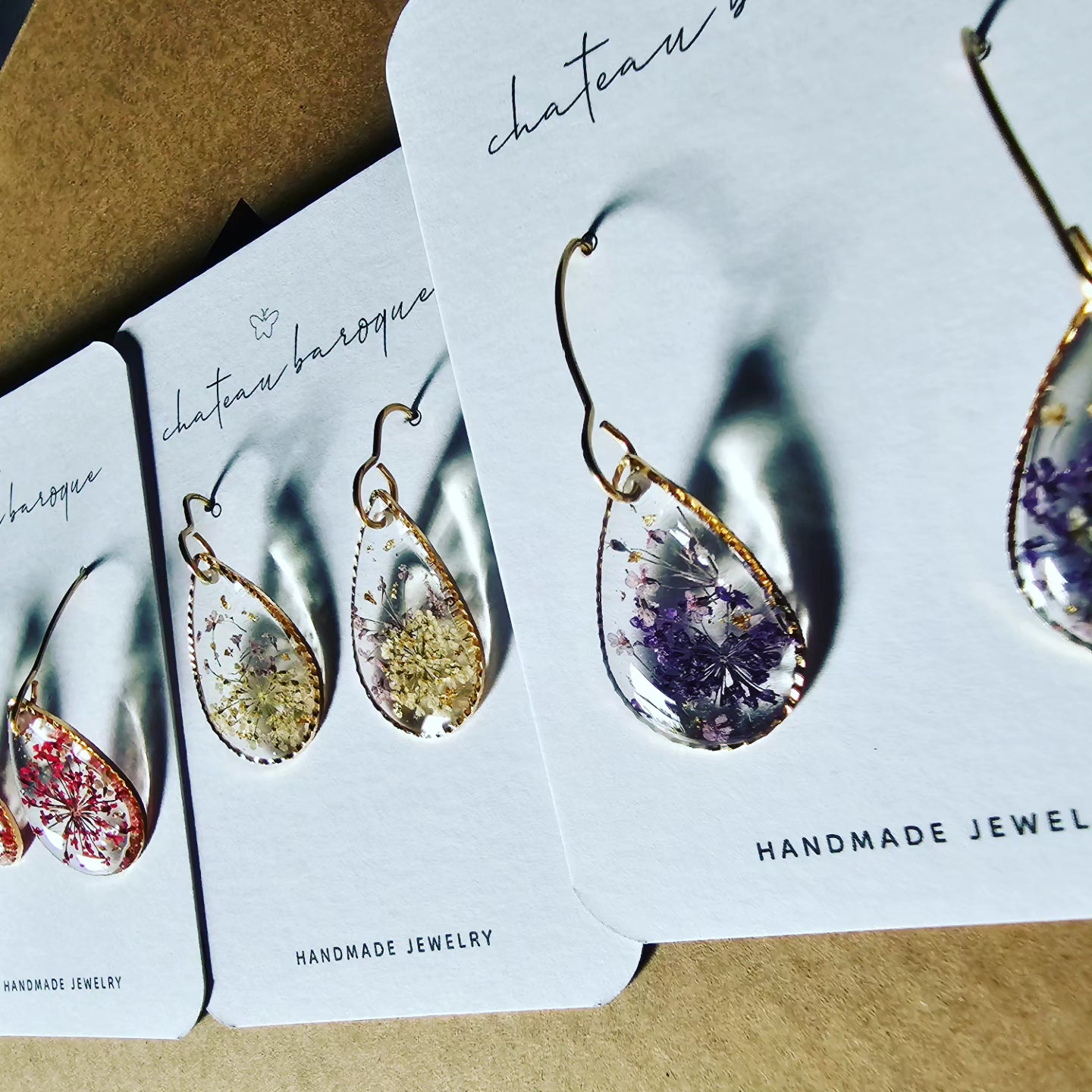 Windswept Floral Resin Earings