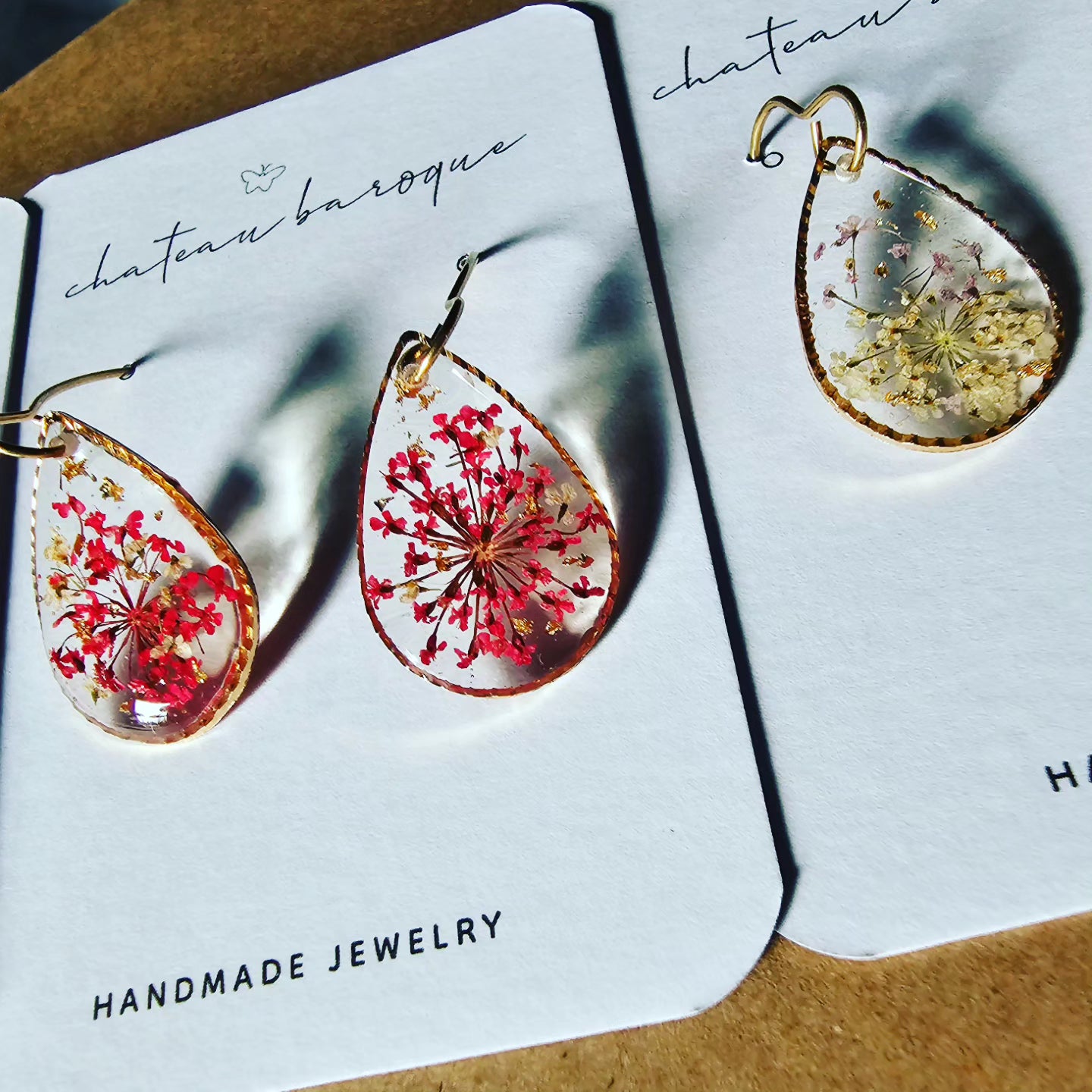Windswept Floral Resin Earings