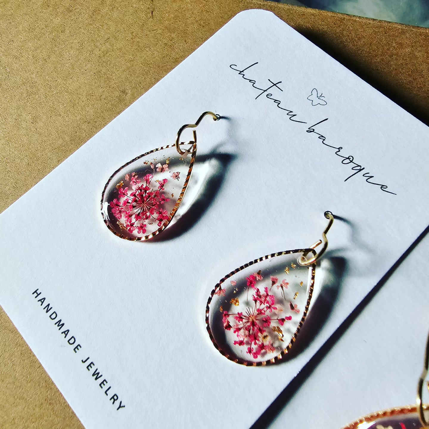 Windswept Floral Resin Earings