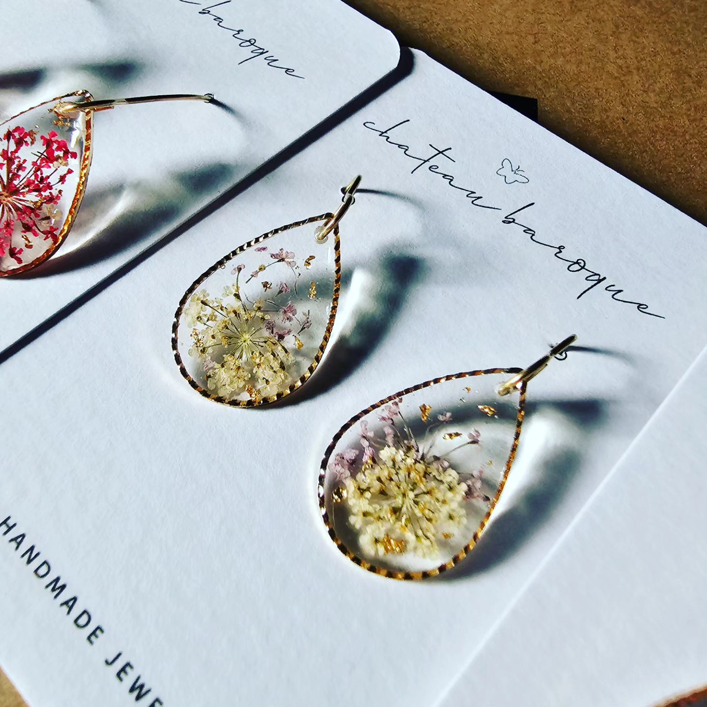 Windswept Floral Resin Earings