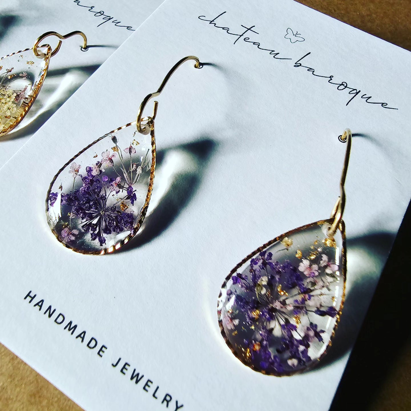 Windswept Floral Resin Earings