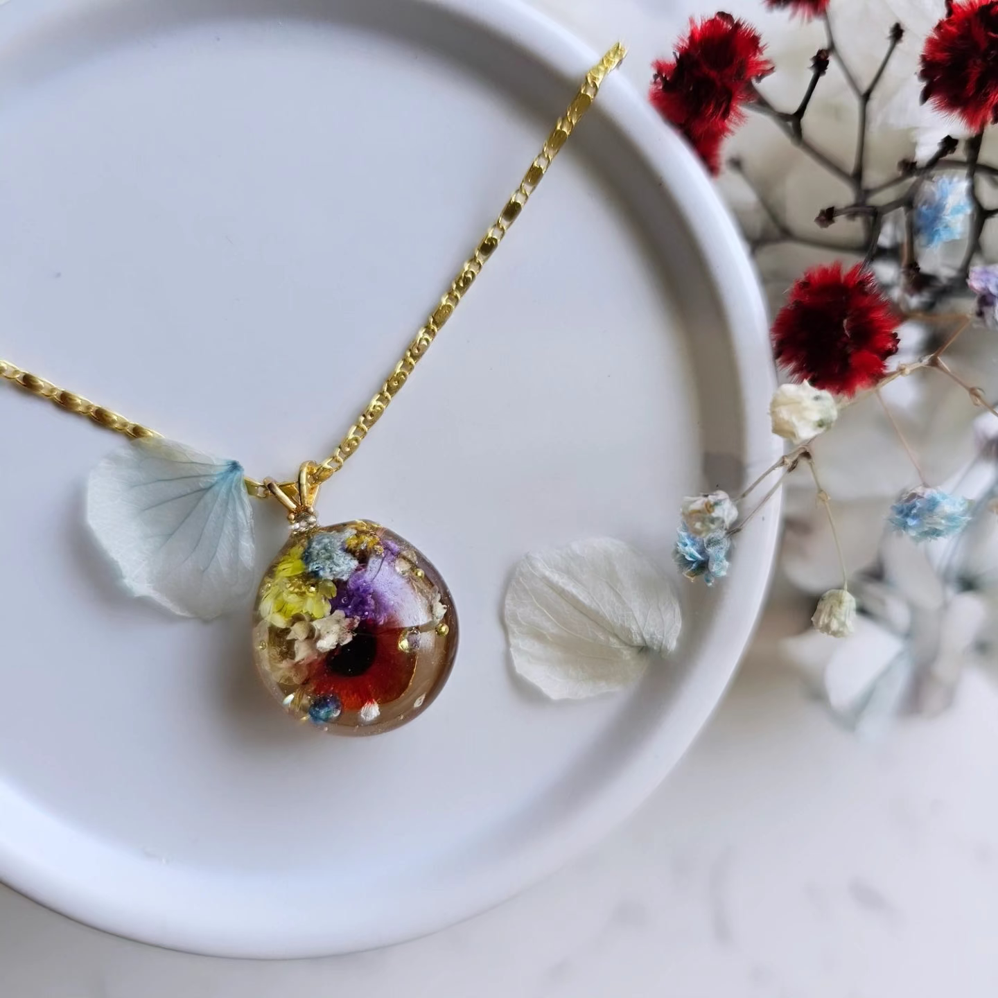 Petite Crimson Meadow Pendant