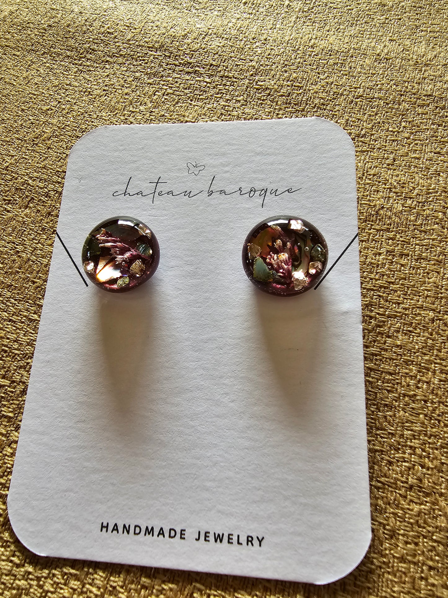 Underwater Burgundy Gem Earings