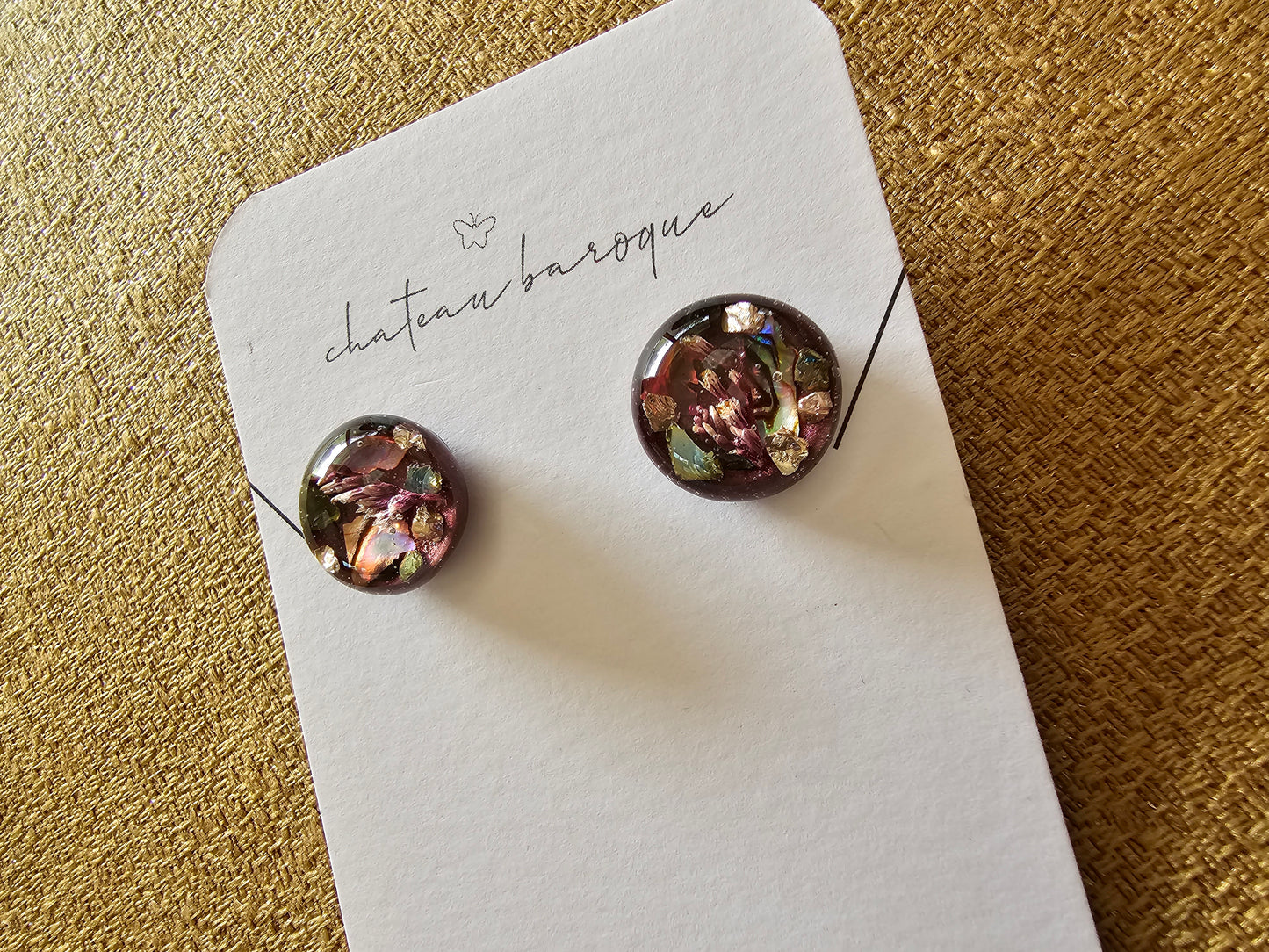 Underwater Burgundy Gem Earings