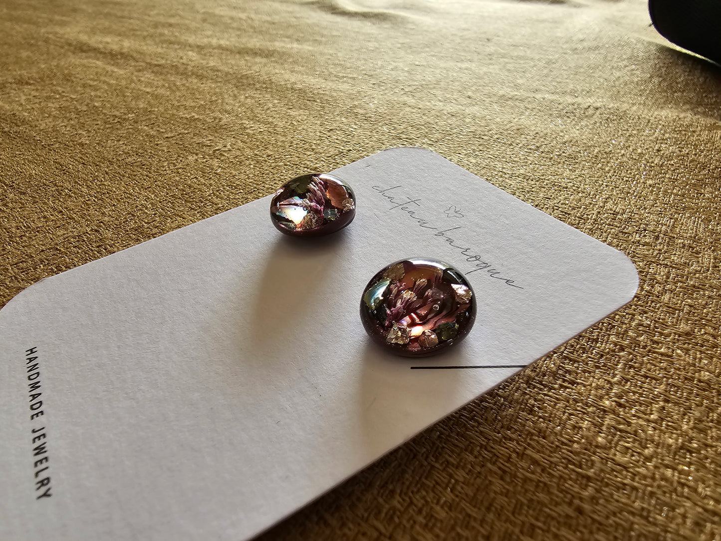 Underwater Burgundy Gem Earings