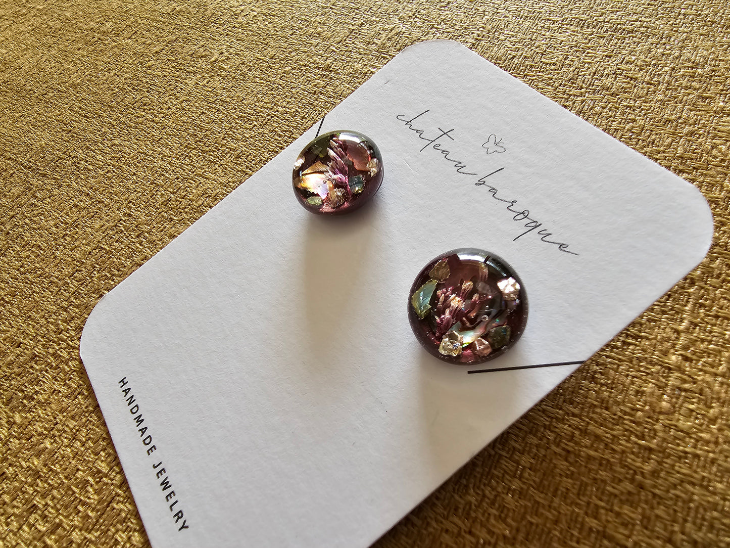 Underwater Burgundy Gem Earings