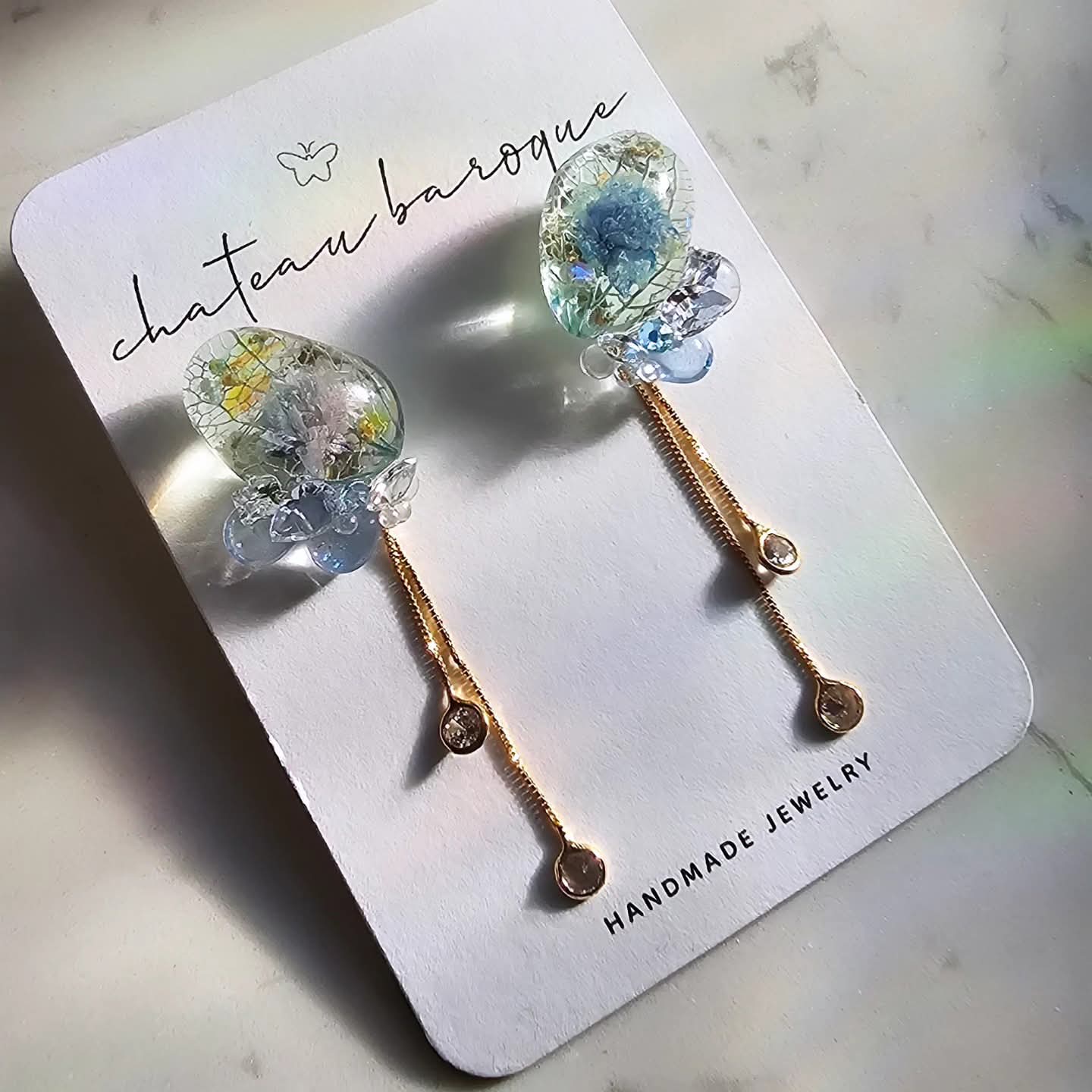 Ethereal Hydrangea Tassel Drop Earrings