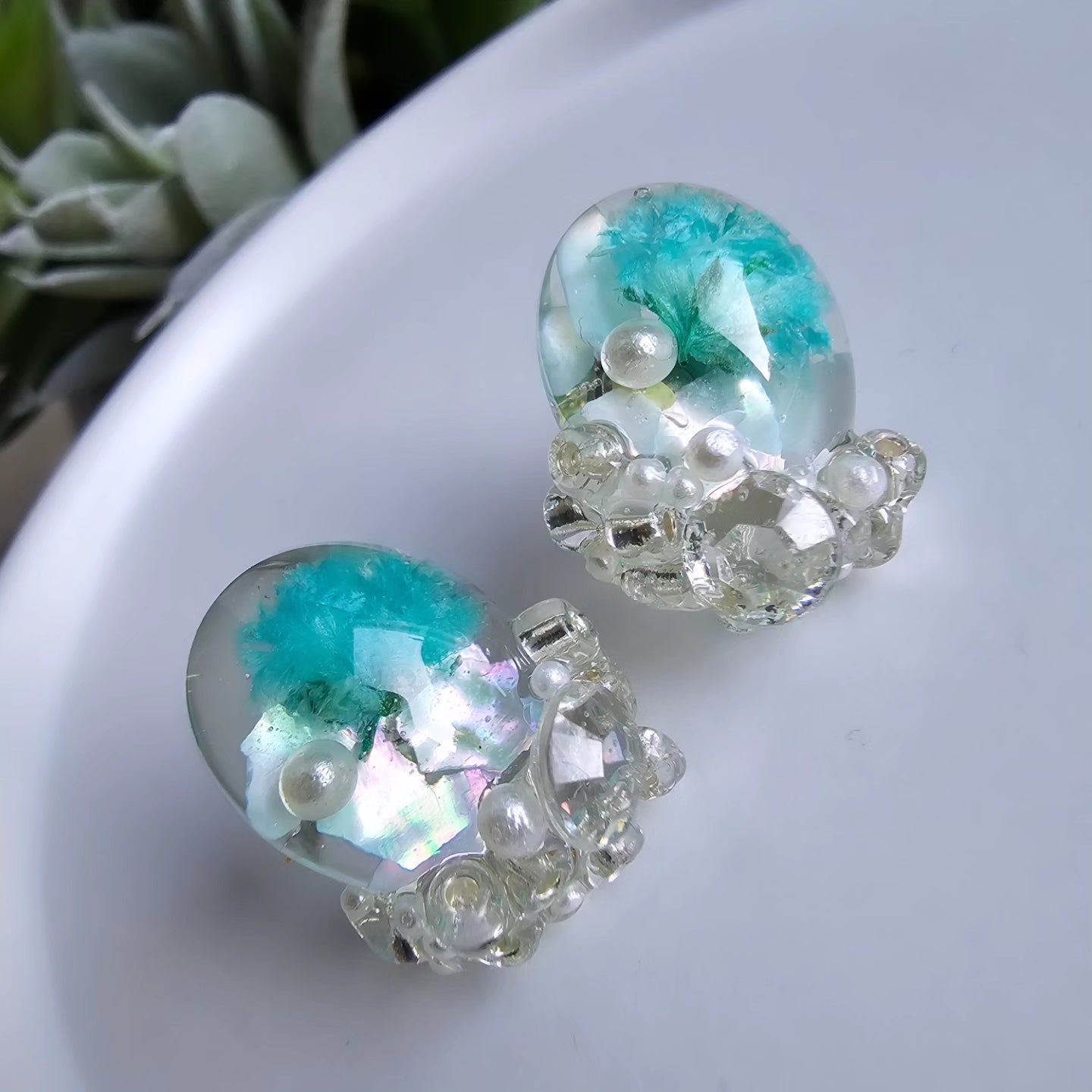 Encrusted Gem Earings