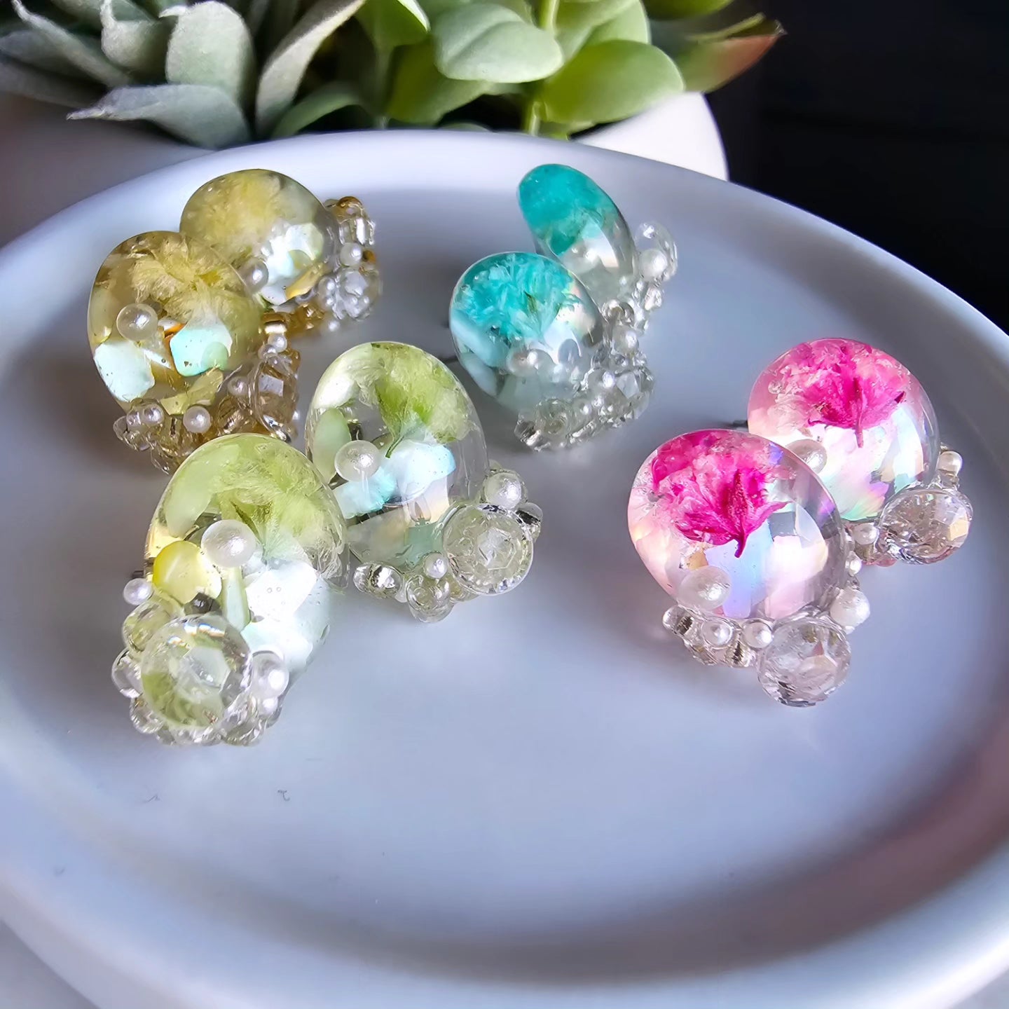 Encrusted Gem Earings